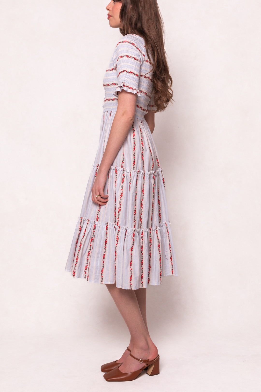 Beatrice Dress in Floral Stripe