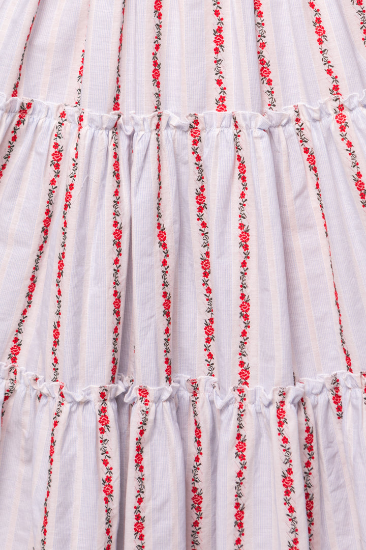 Beatrice Dress in Floral Stripe