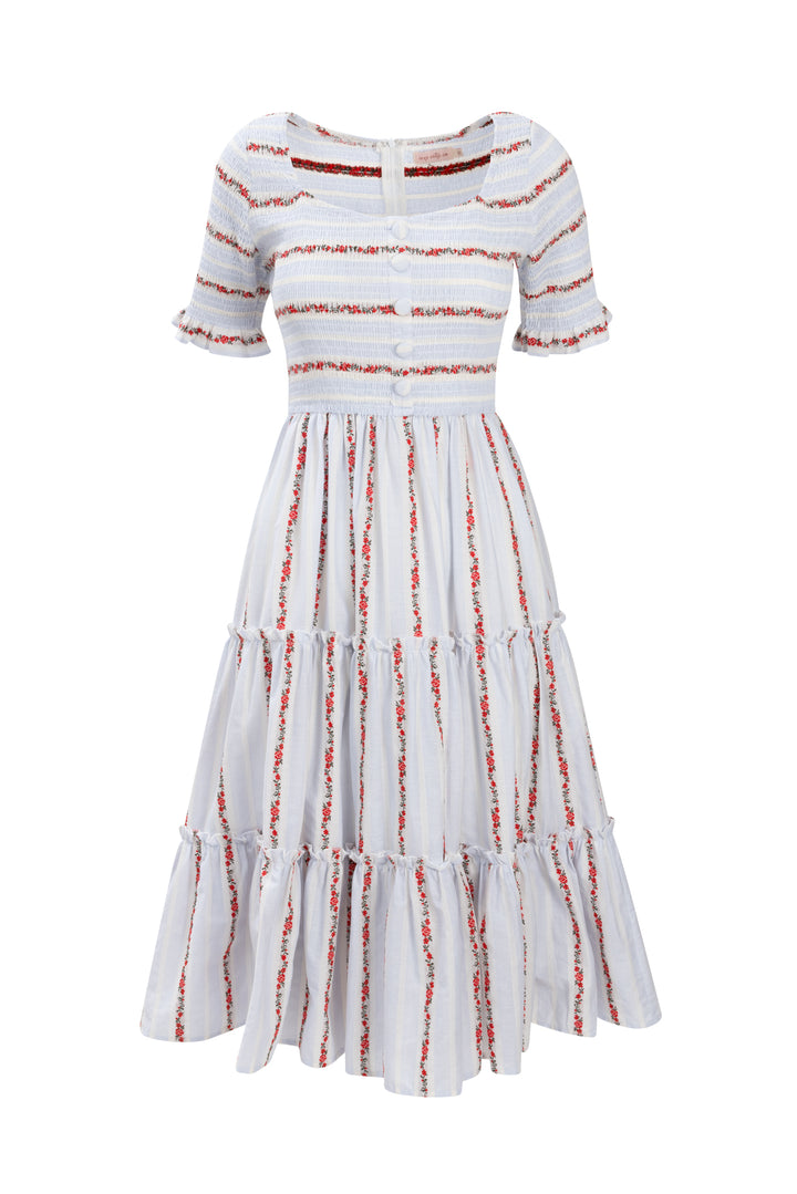 Beatrice Dress in Floral Stripe