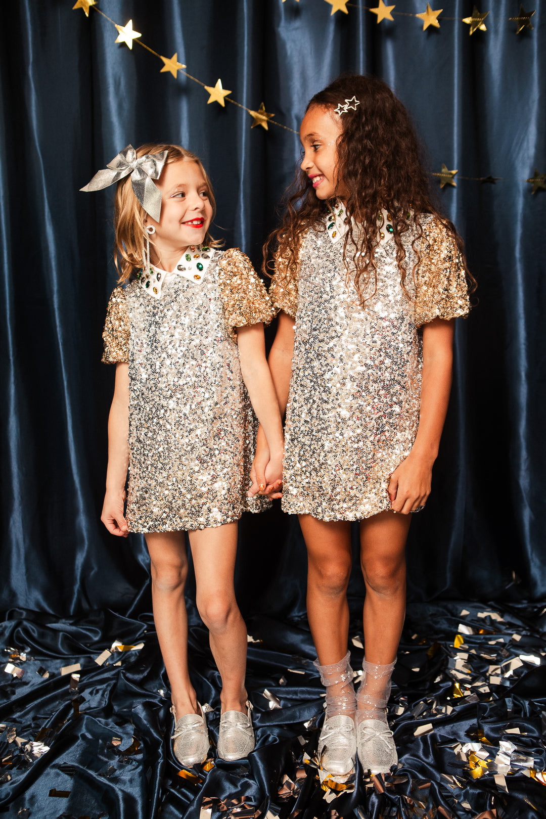 Mini Bedazzle Dress in Metallic Sequin