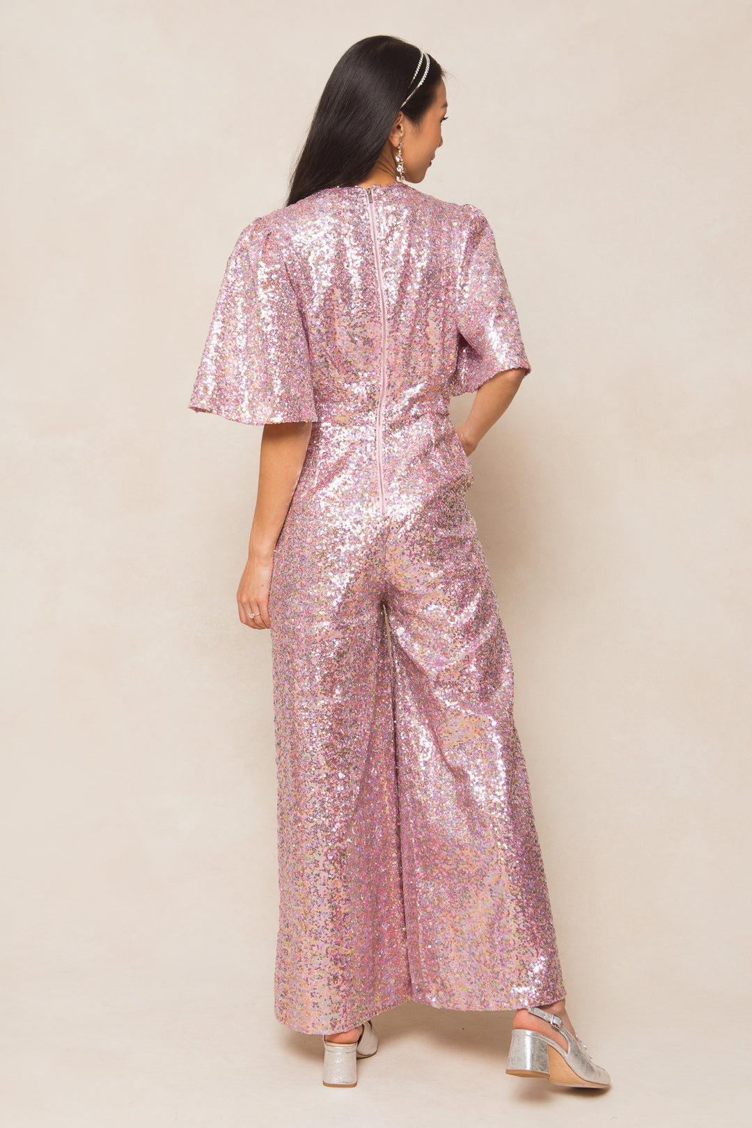 Bejeweled Jumpsuit in Pink