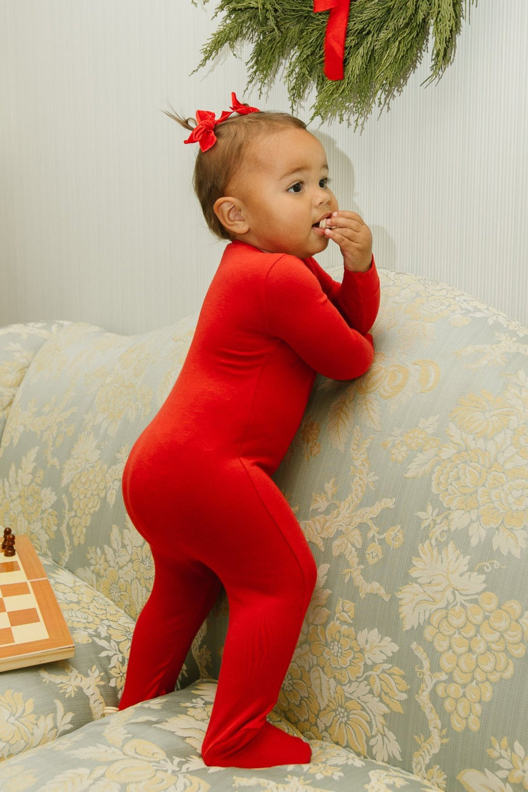 Baby So Soft Footie One Piece Pajama in Red - FINAL SALE