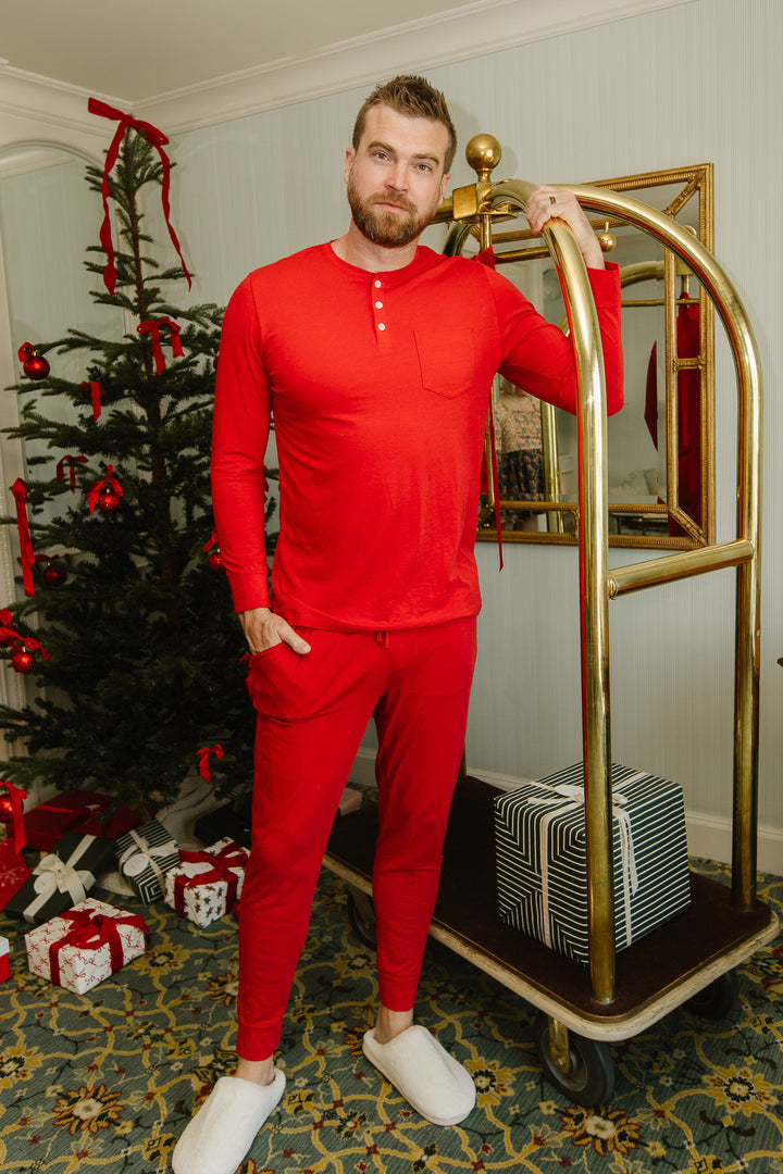 Mens So Soft Pajama Set in Red - FINAL SALE