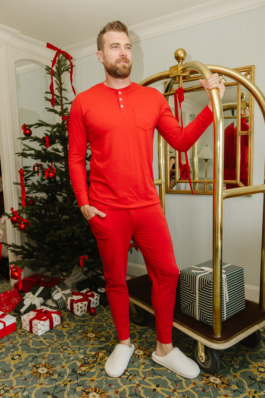 Mens So Soft Pajama Set in Red