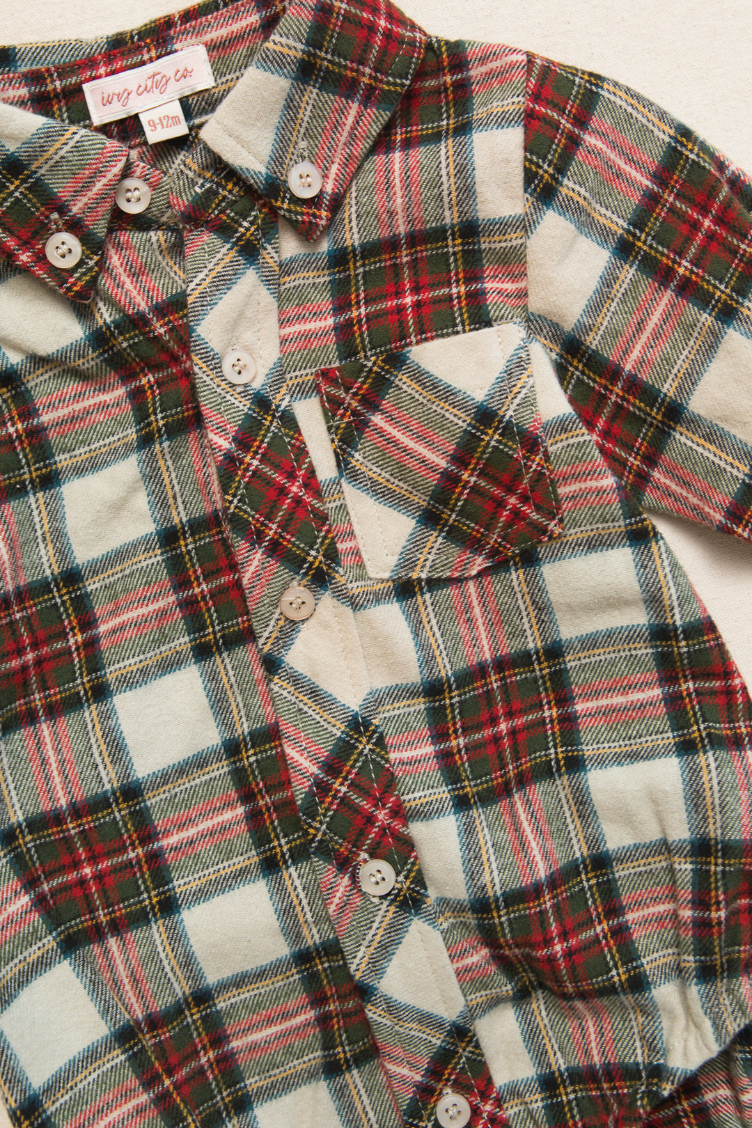 Baby Boys John Shirt in Merry Holiday Plaid