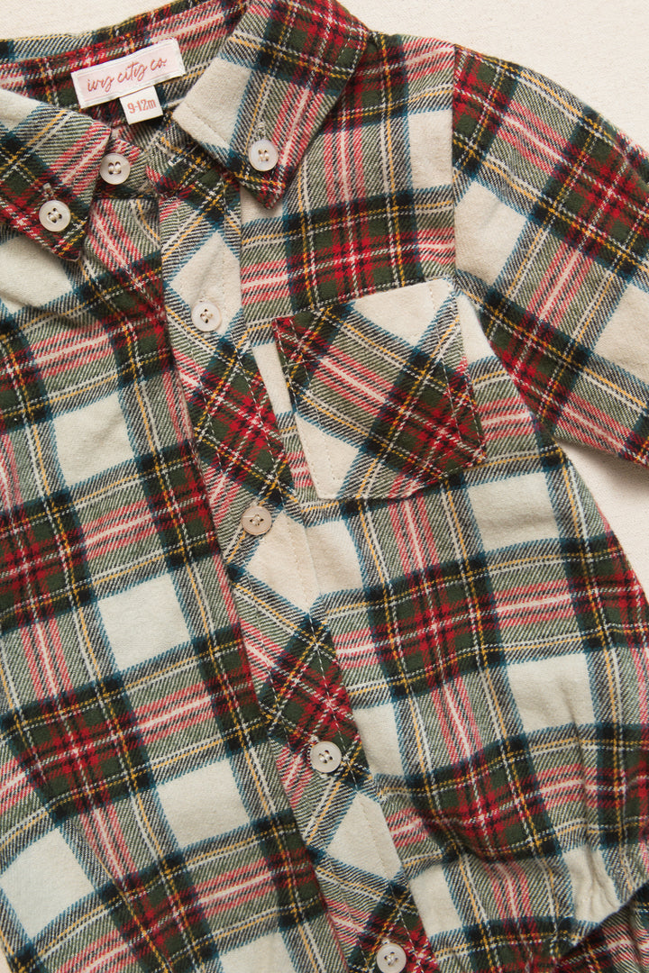 Baby Boys John Shirt in Merry Holiday Plaid