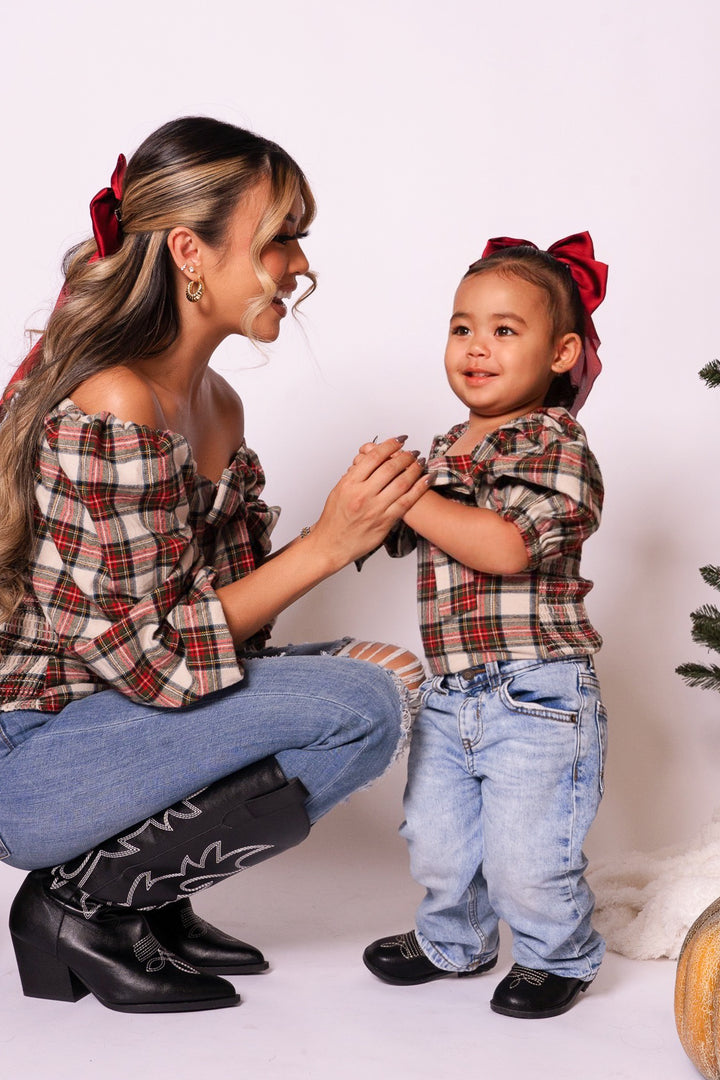 Mini Merry Top in Holiday Plaid