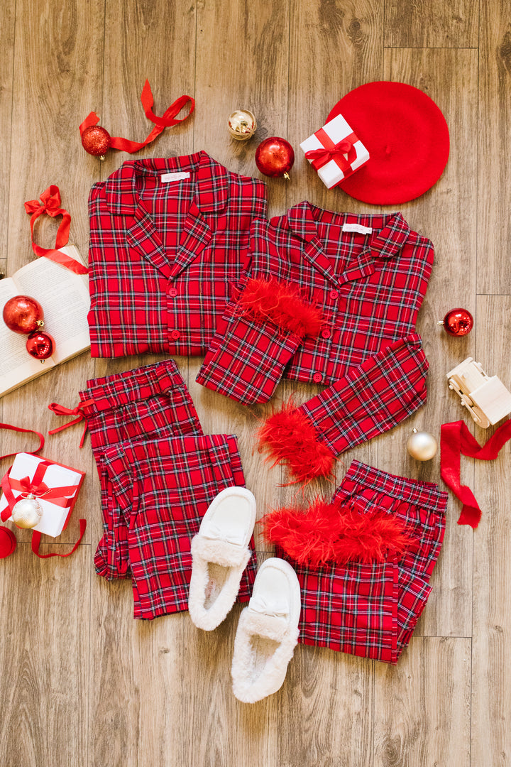 Mens Benjamin Pajama Set in Holiday Plaid - FINAL SALE