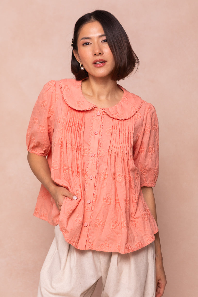 Betty Blouse in Coral - FINAL SALE