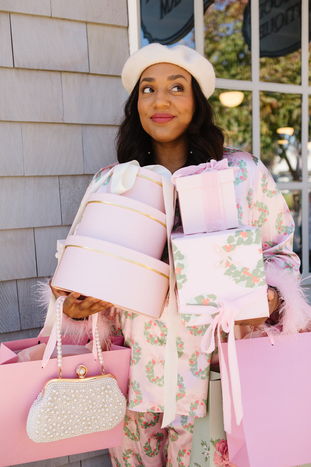 Wrapping Paper in Bianca Wreath Print