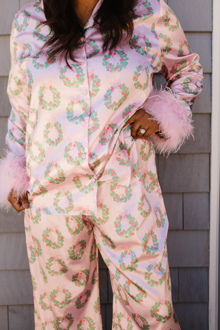 Bianca Set in Pink Wreath Print