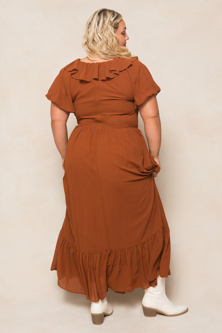 Billie Dress in Amber Chiffon