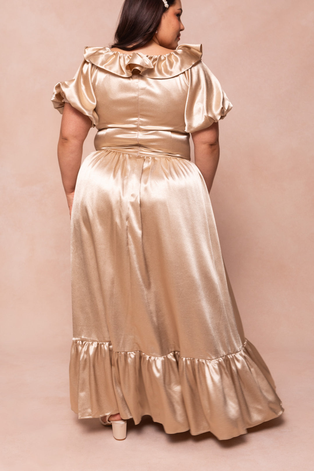 Billie Dress in Champagne Satin