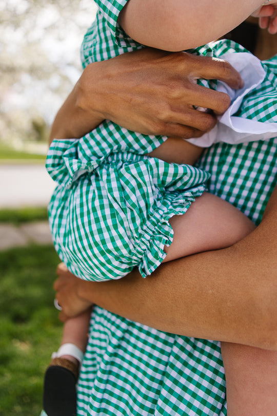 Baby Blakely Dress Set in Green Gingham