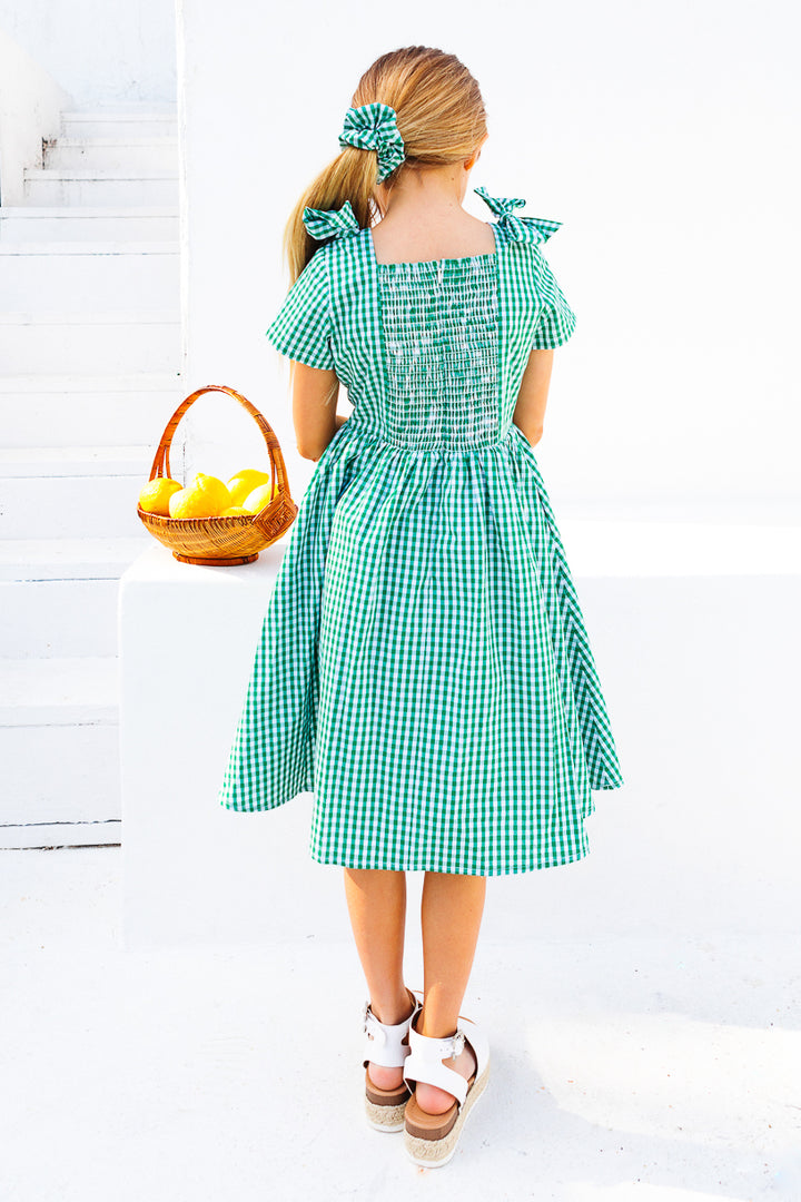 Mini Blakely Dress in Green Gingham