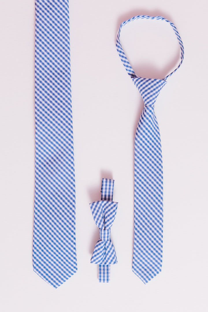 Baby Boys Henry Bow Tie in Indie Blue Gingham