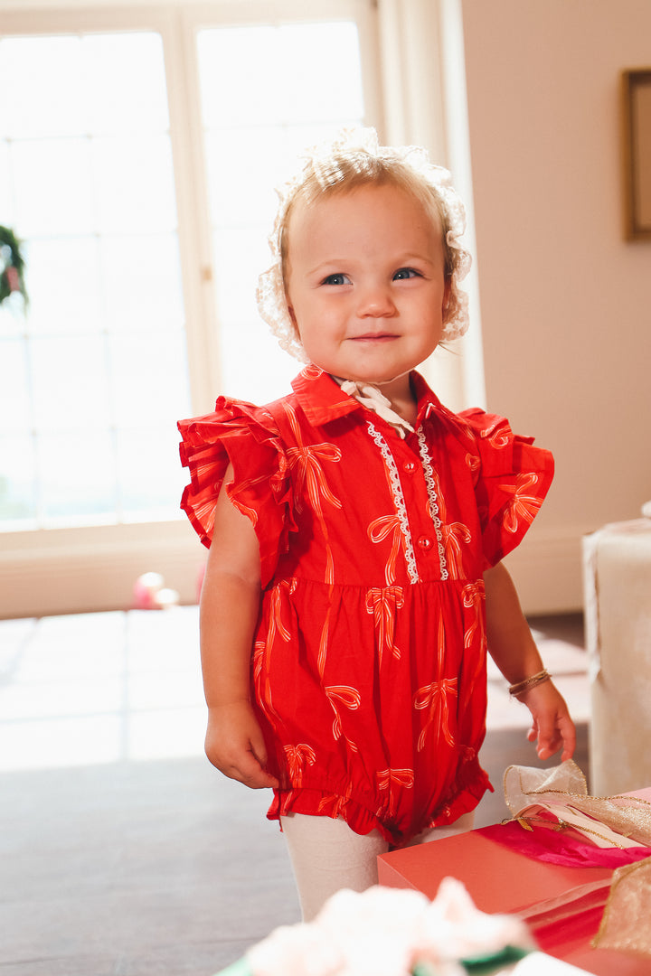 Baby Bowie Romper in Red