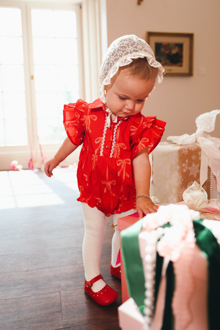 Baby Bowie Romper in Red