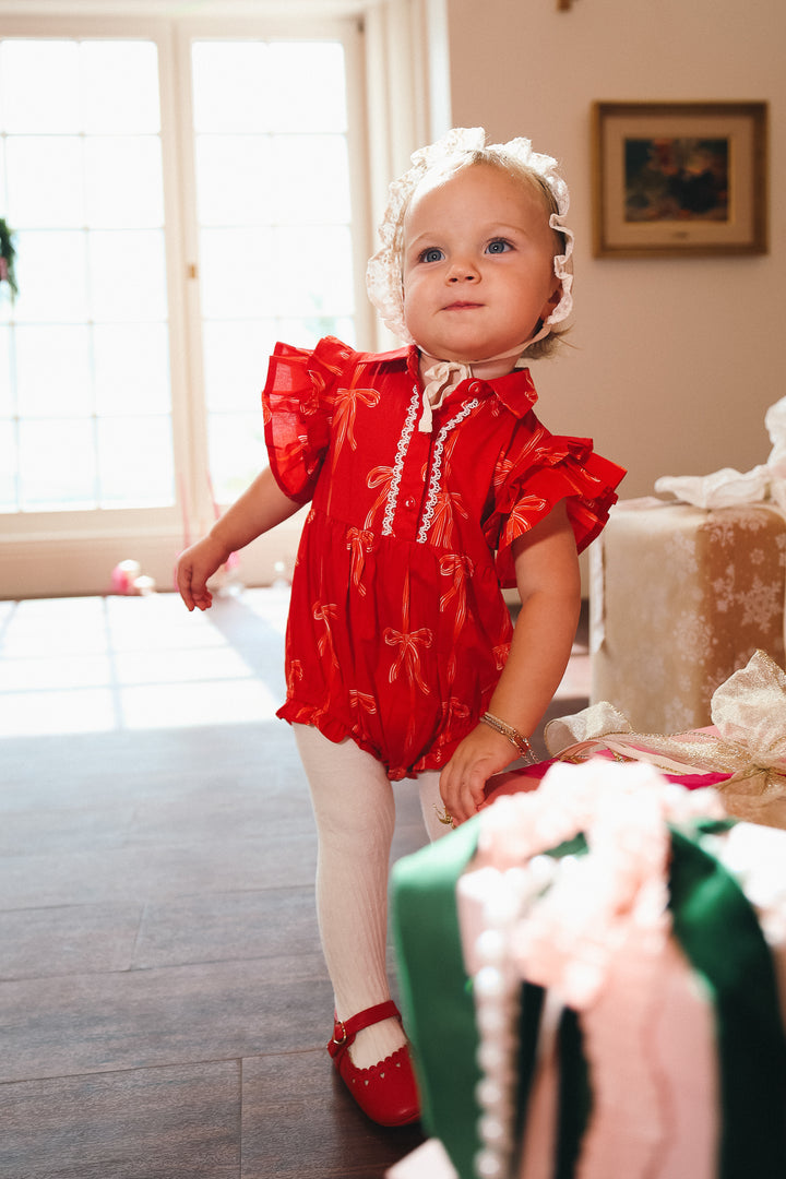 Baby Bowie Romper in Red