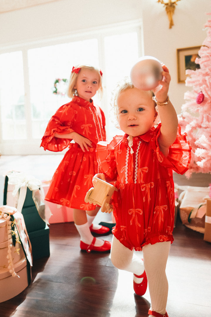 Baby Bowie Romper in Red