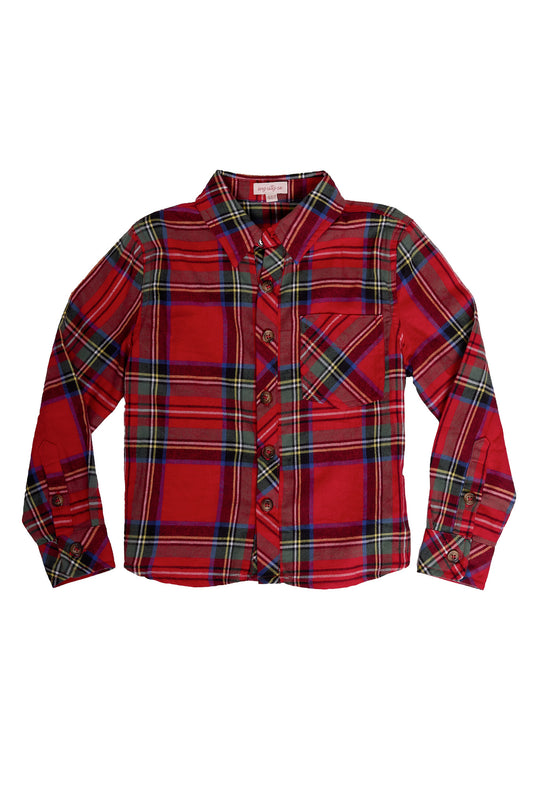 Boys John Shirt in Holiday Plaid
