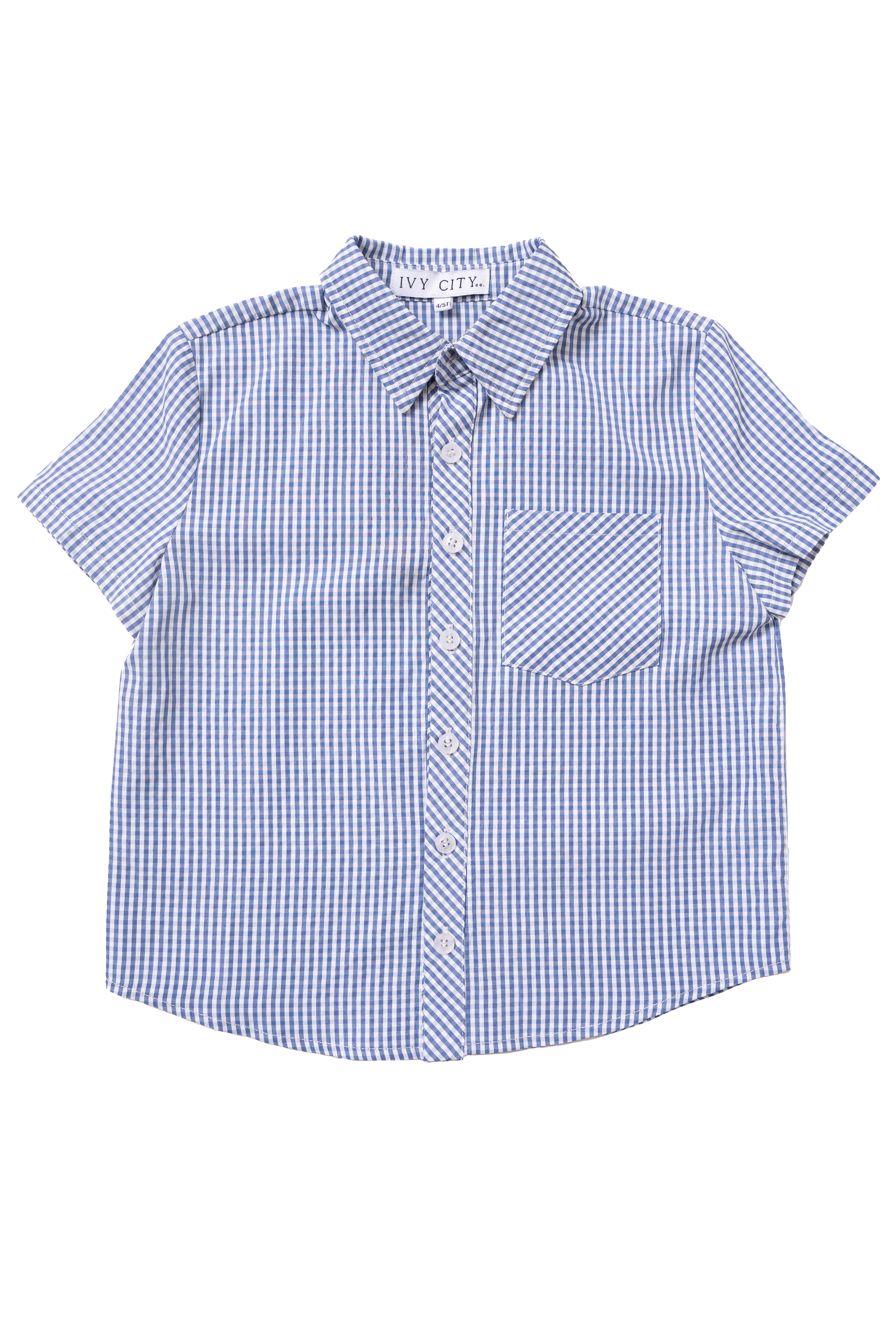 Boys James Shirt in Blue Gingham - FINAL SALE – Ivy City Co