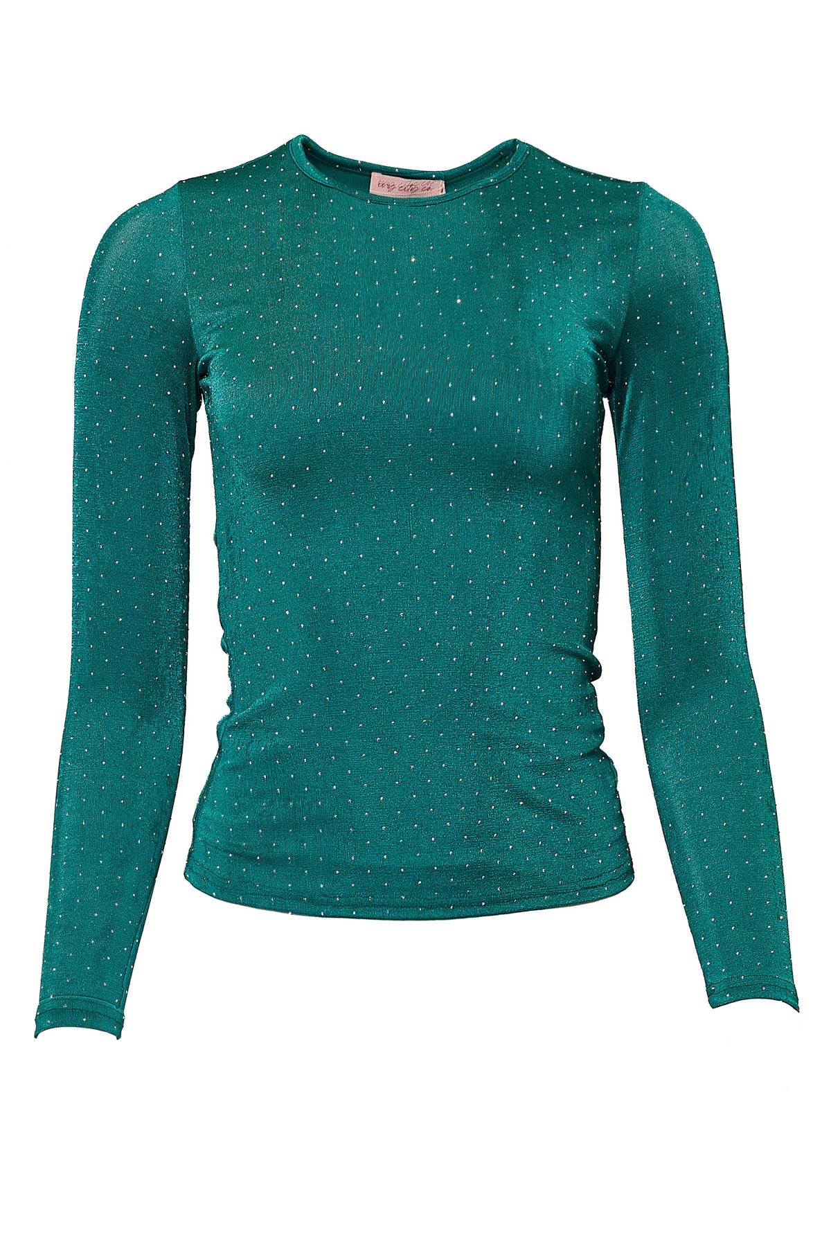 Green long-sleeve shirt on a white background