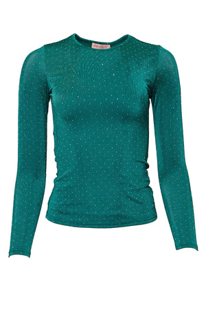 Green long-sleeve shirt on a white background
