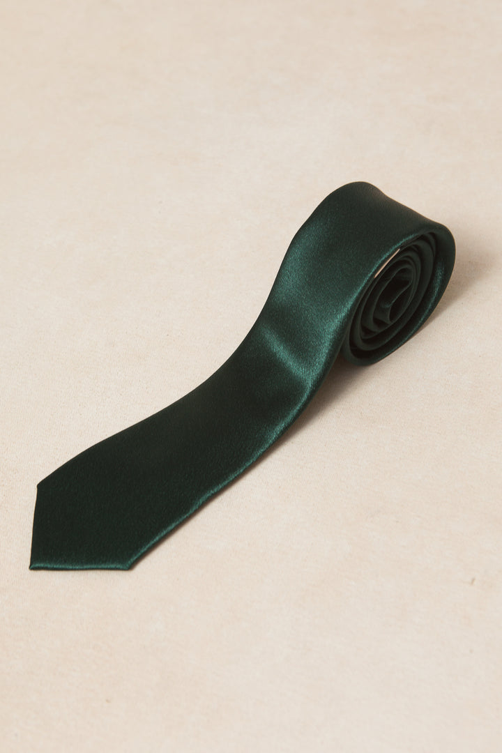 Mens Max Tie in Emerald Satin - FINAL SALE