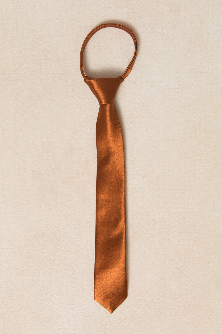 Boys Max Tie in Amber Satin