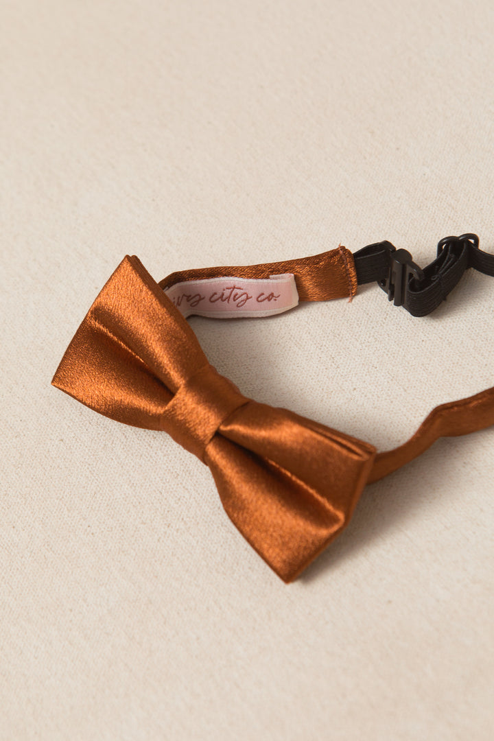 Baby Boys Henry Bow Tie in Amber Satin