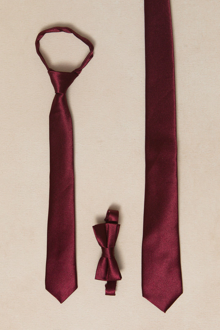 Boys Max Tie in Wine Satin