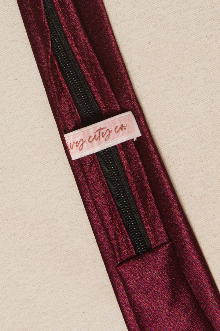 Boys Max Tie in Wine Satin