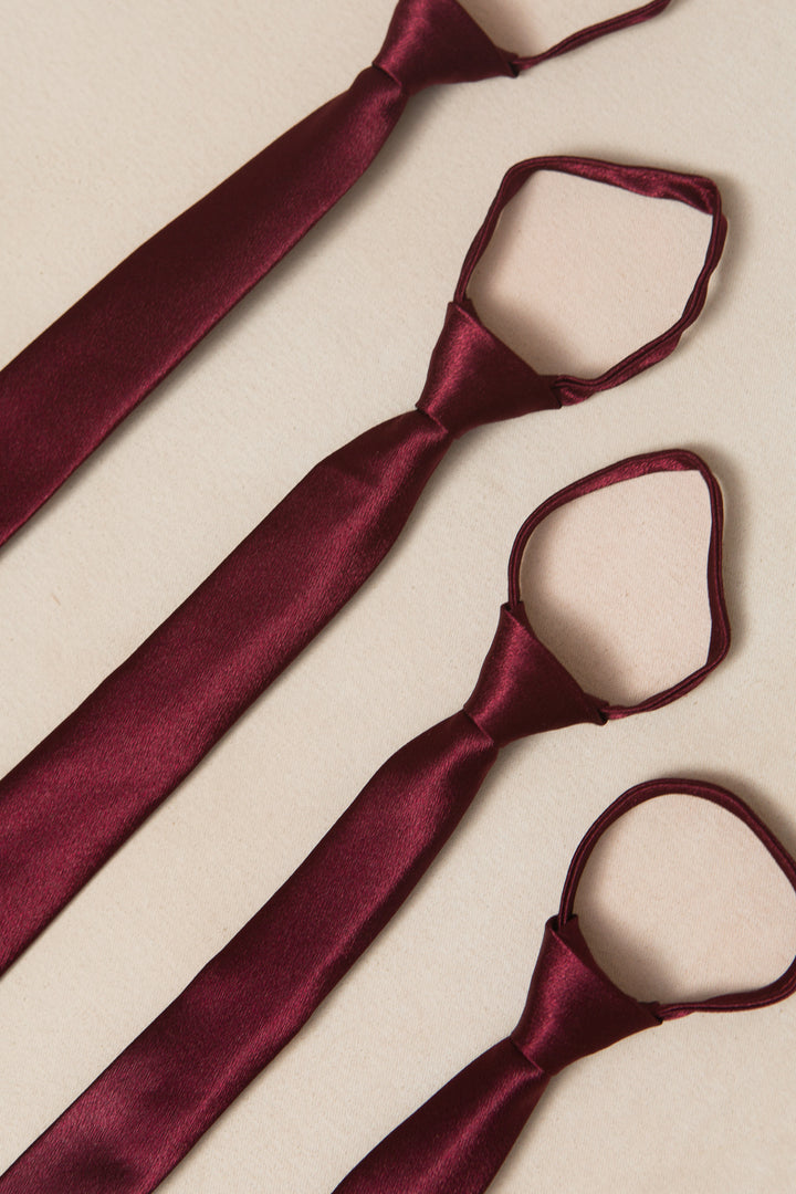 Boys Max Tie in Wine Satin