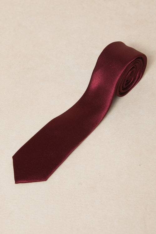 Mens Max Tie in Wine Satin