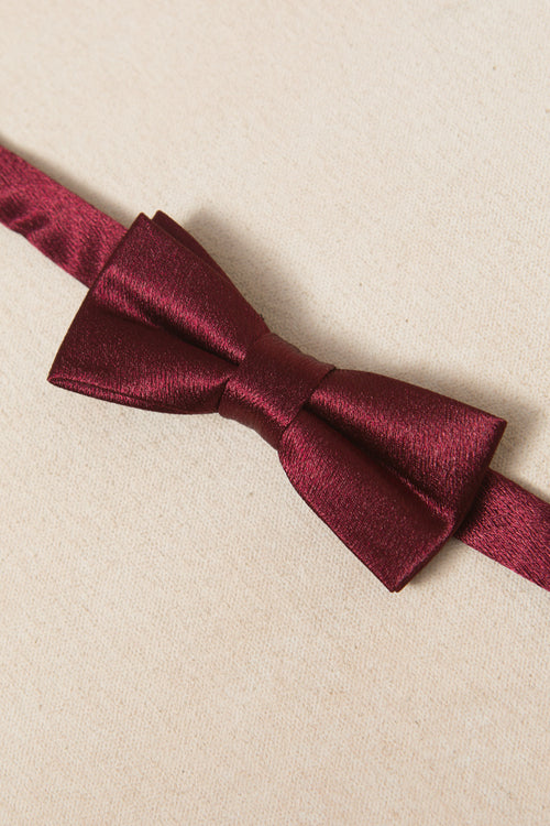 Baby Boys Henry Bow Tie in Wine Satin