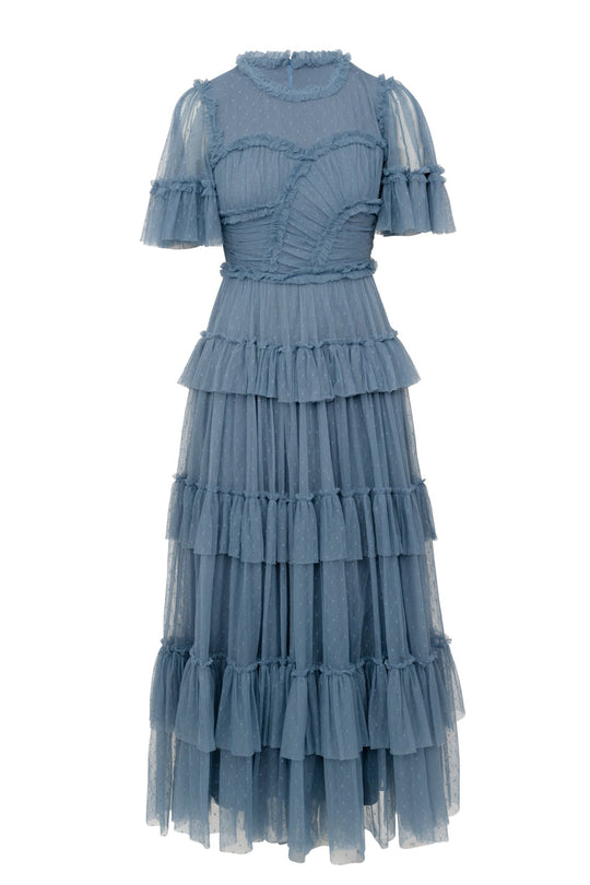 Whimsical Dress in Slate Blue