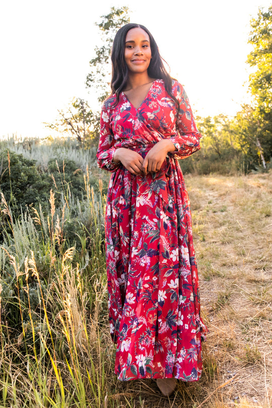 Laney Dress in Red Floral