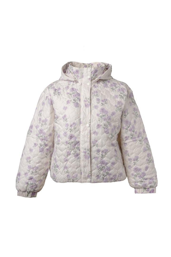 Quilted Jacket in Lavender Floral-Adult