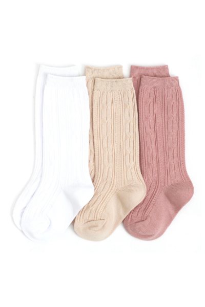 Cable Knit Knee High Sock 3-Pack