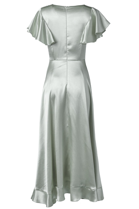 Callie Dress in Sage Satin Ivy City Co Callie Dress in Sage Satin Ivy City Co