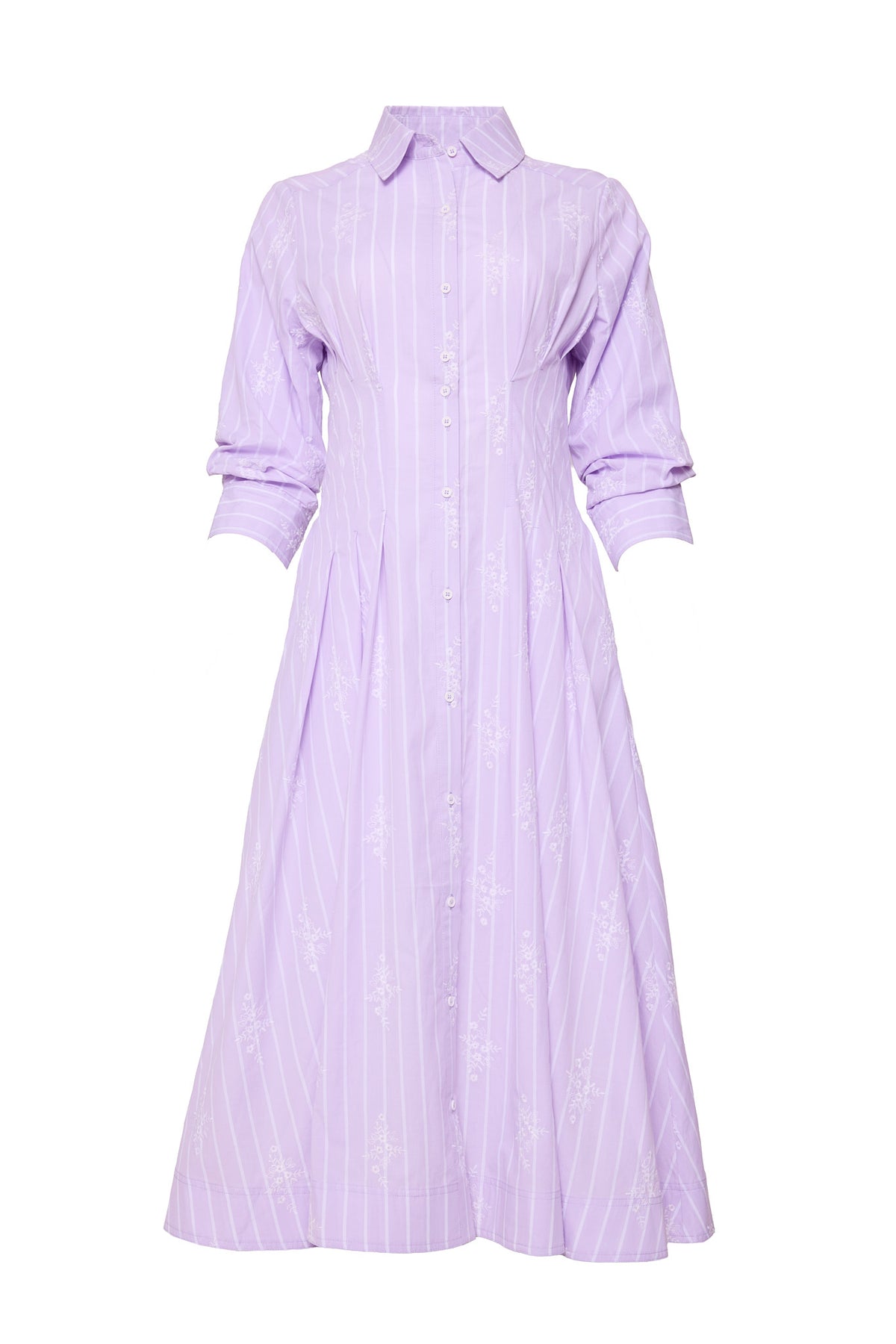 purple dress against a white background