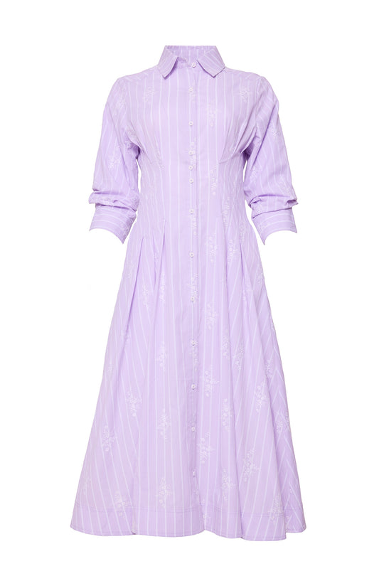 purple dress against a white background