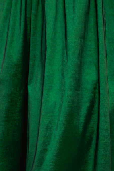 Close-up of green fabric with folds