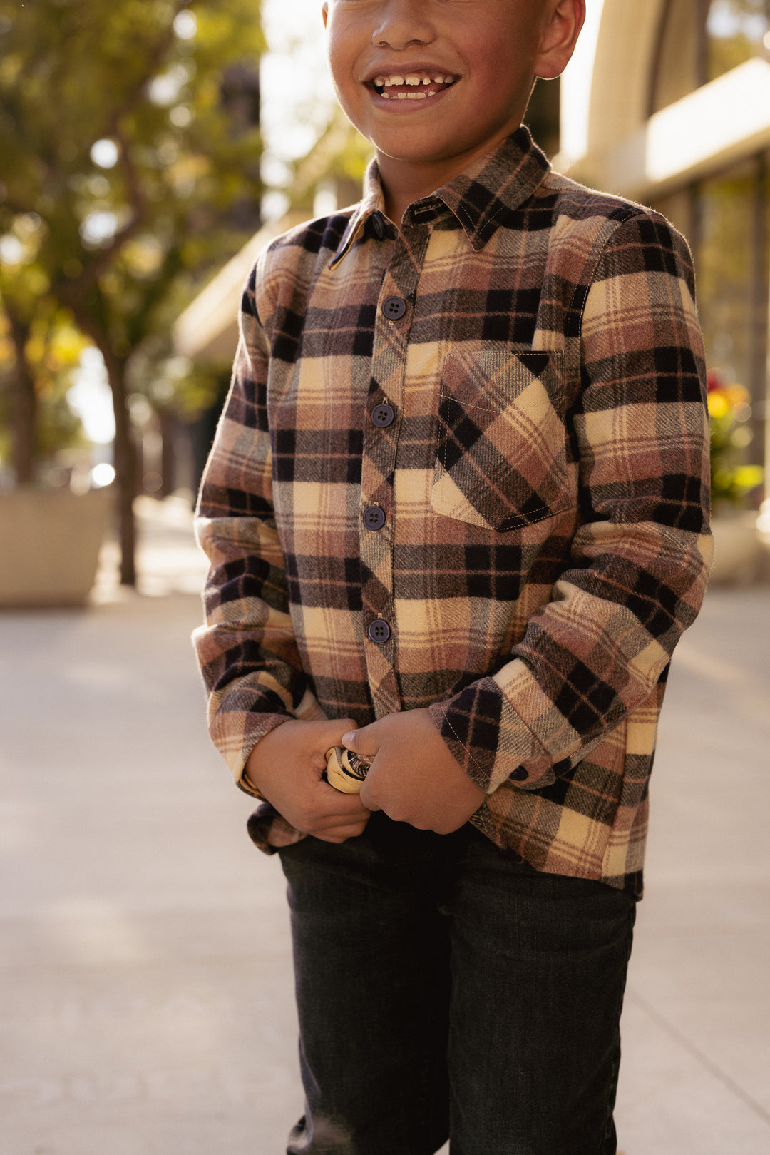 Boys John Shirt in Celine Plaid