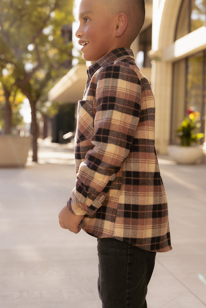 Boys John Shirt in Celine Plaid