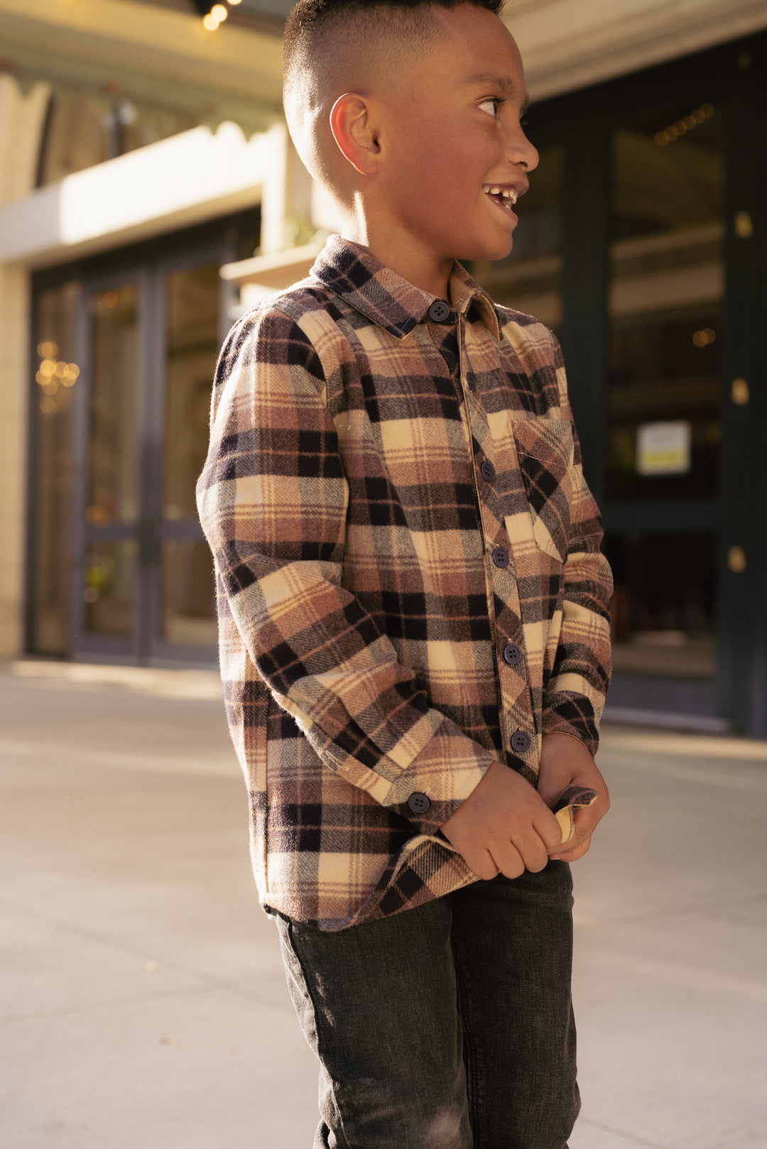 Boys John Shirt in Celine Plaid