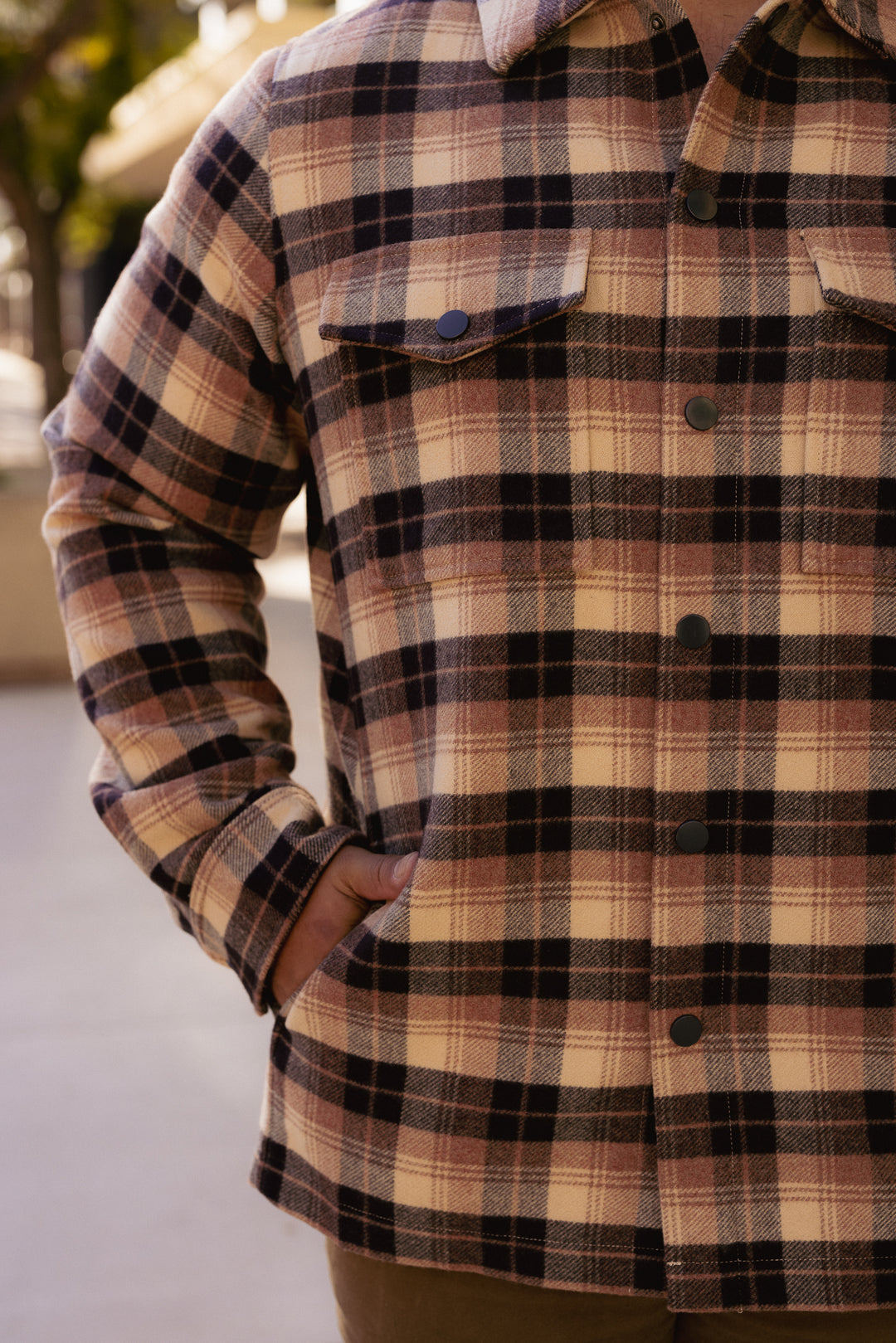 Mens Sam Shirt Jacket in Celine Plaid