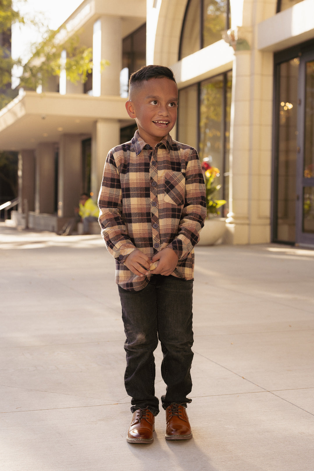 Boys John Shirt in Celine Plaid