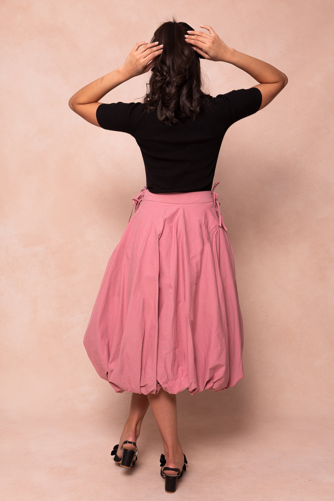 Clo Bubble Midi Skirt in Mauve